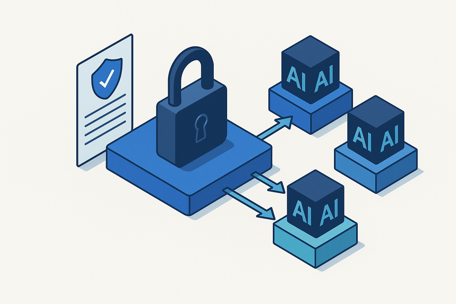 Cover illustration for “platforms for enforcing data permissions across multi-model AI deployments”