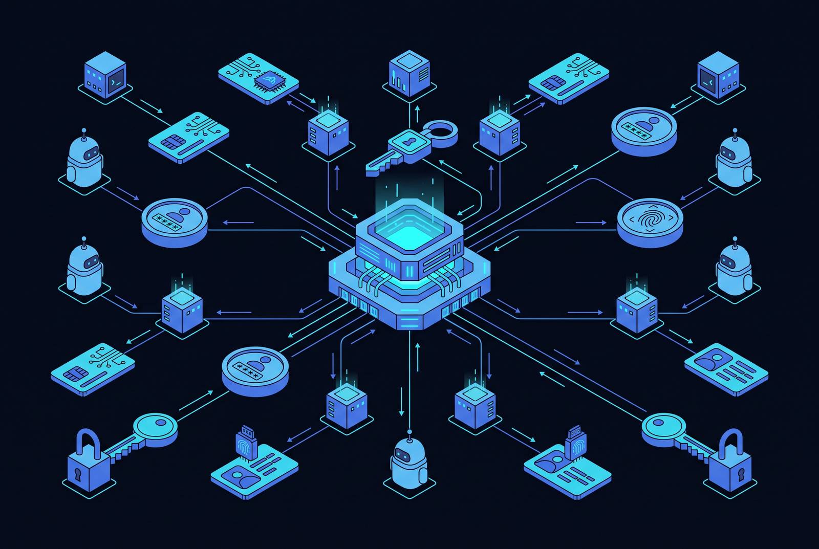 Cover illustration for “Non-Human Identity Management for Enterprise AI Agents”