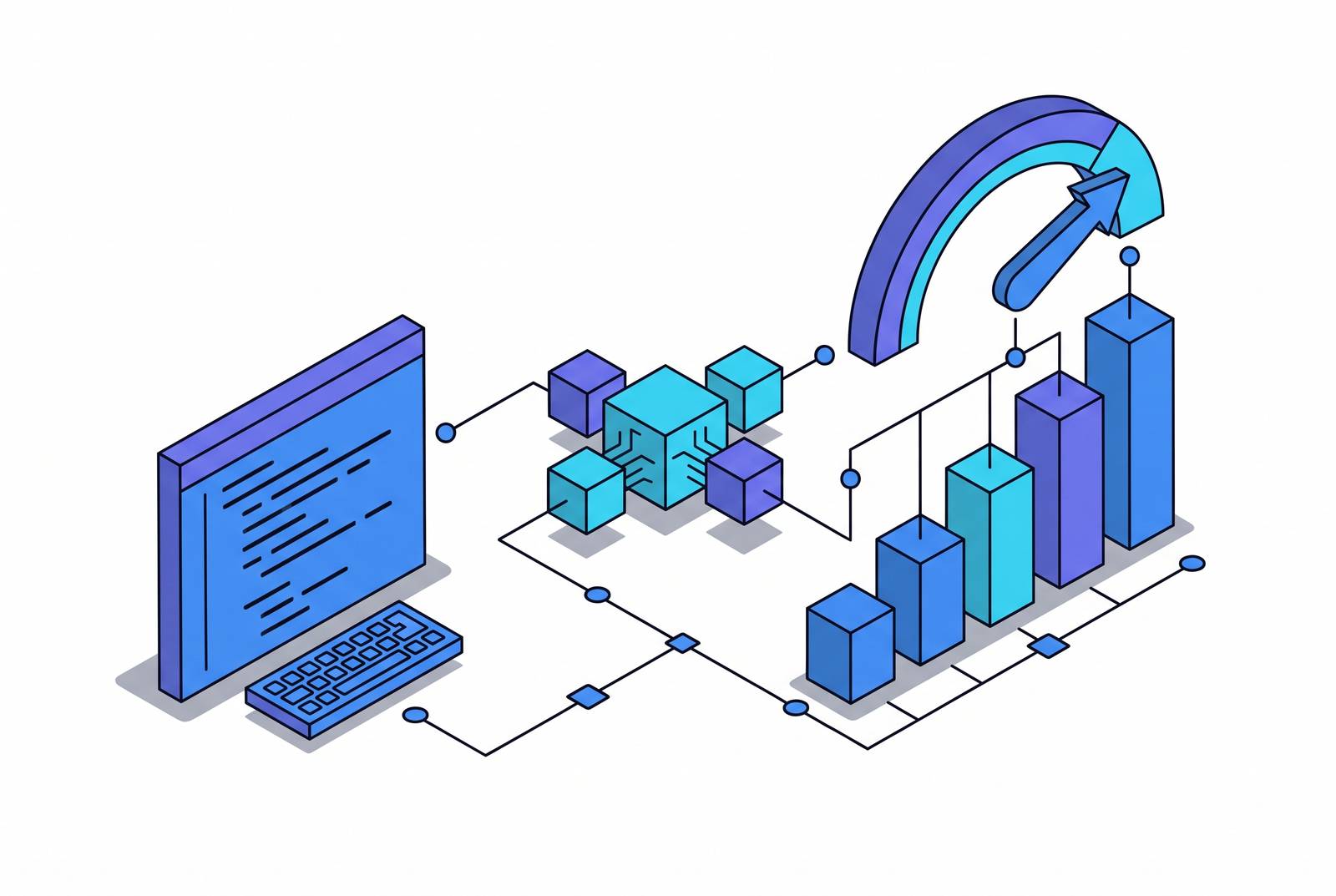Cover illustration for “Measuring Developer Productivity Gains From AI Coding Assistants”