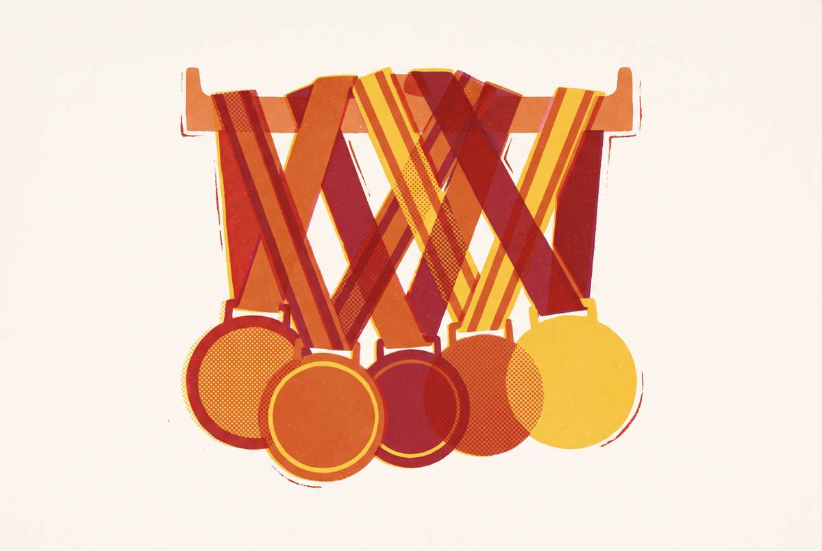 Cover illustration for “What Runners Do With Their Finisher Medals”