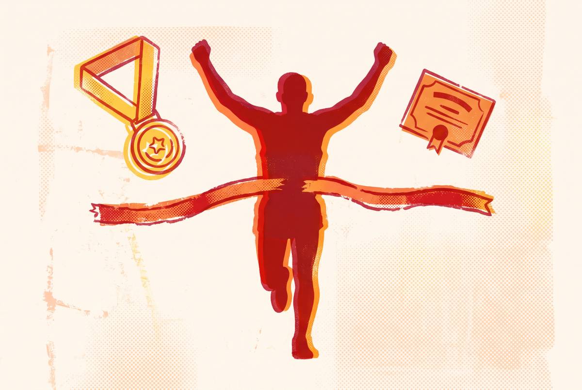 Cover illustration for “What Runners Wish They Had Done to Mark a Finishing Moment”