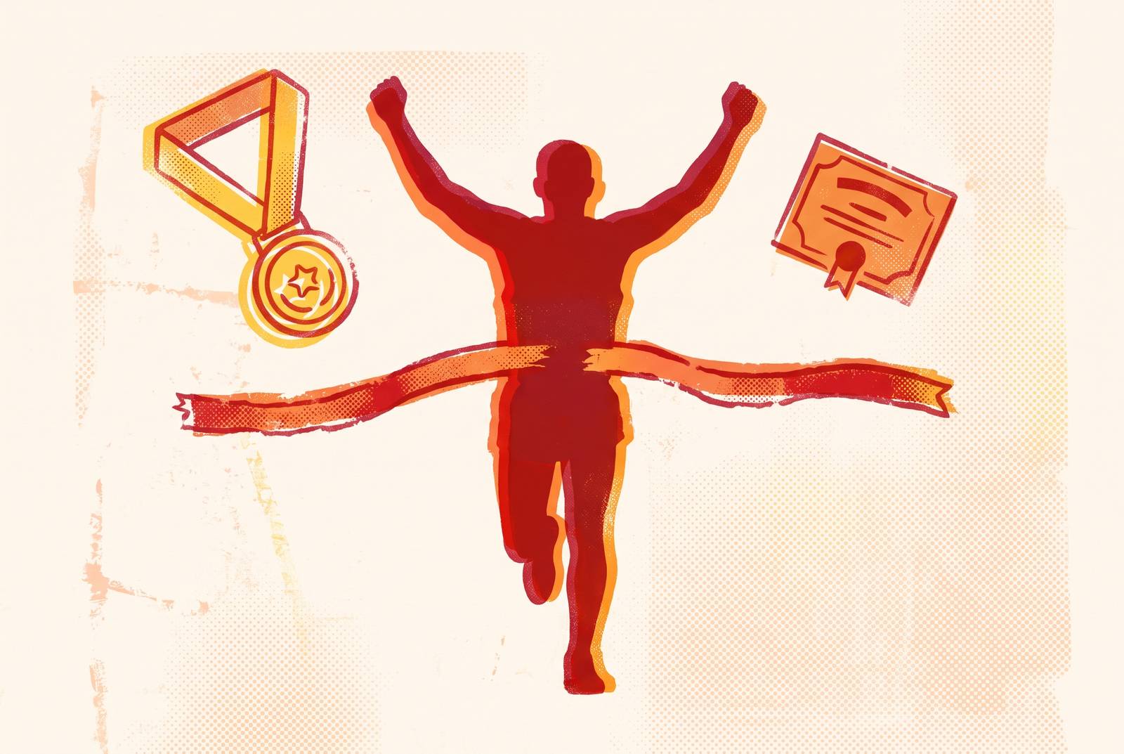 Cover illustration for “What Runners Wish They Had Done to Mark a Finishing Moment”