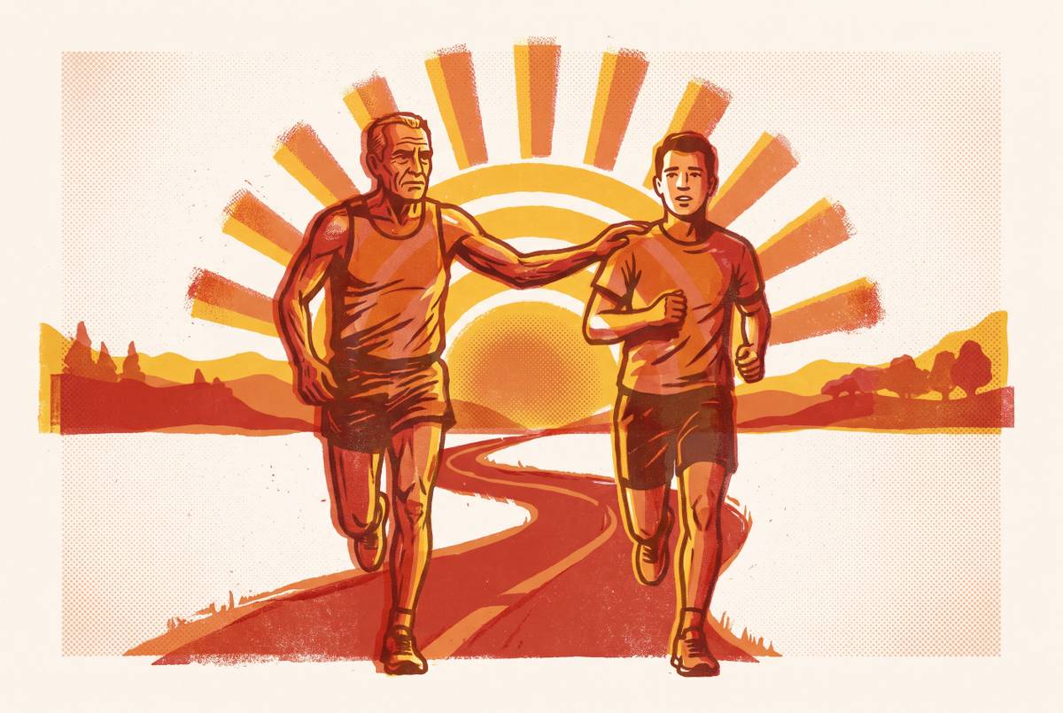 Cover illustration for “Why the Best First Marathon Gift Comes From Someone Who Has Stood at Mile Twenty”
