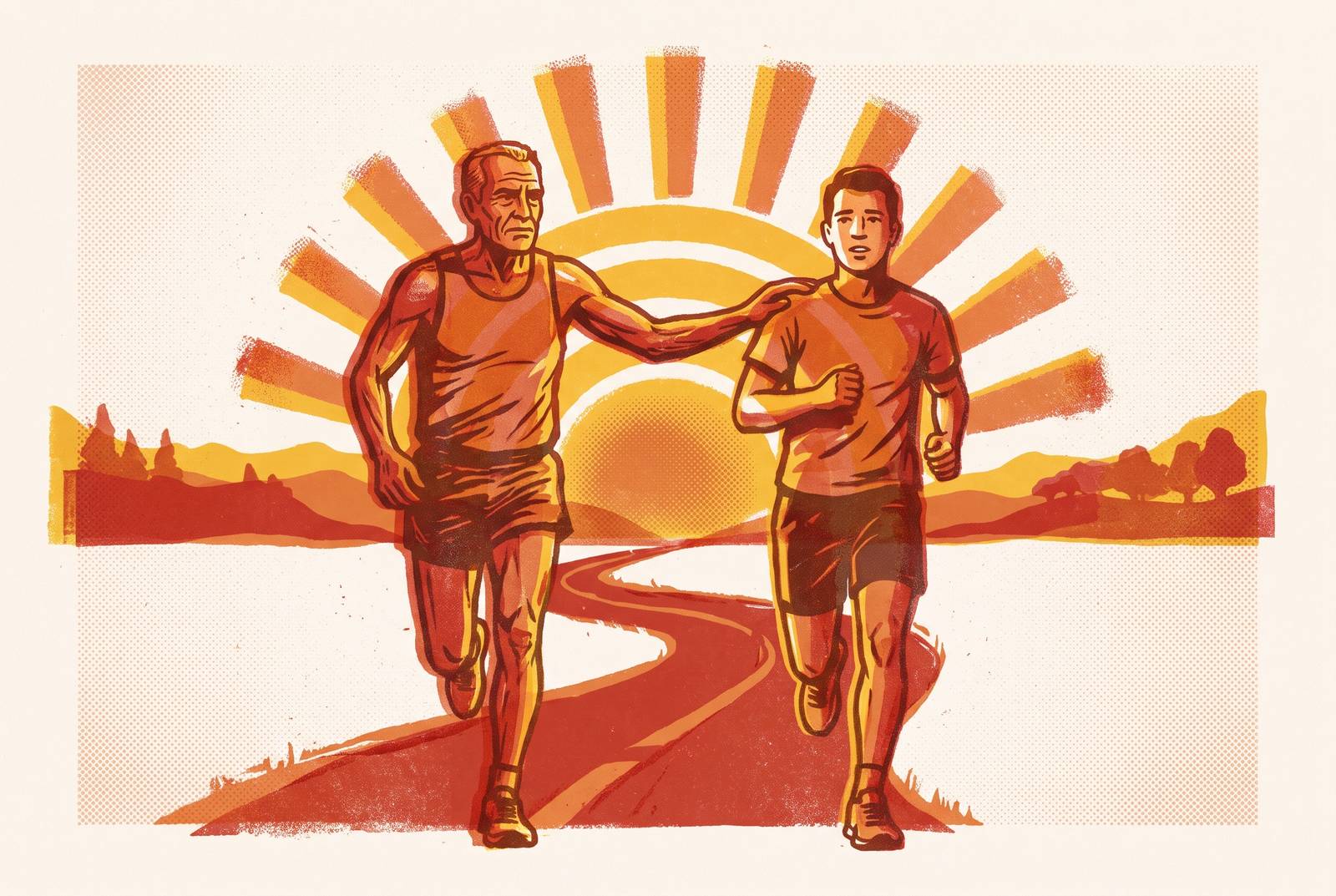 Cover illustration for “Why the Best First Marathon Gift Comes From Someone Who Has Stood at Mile Twenty”