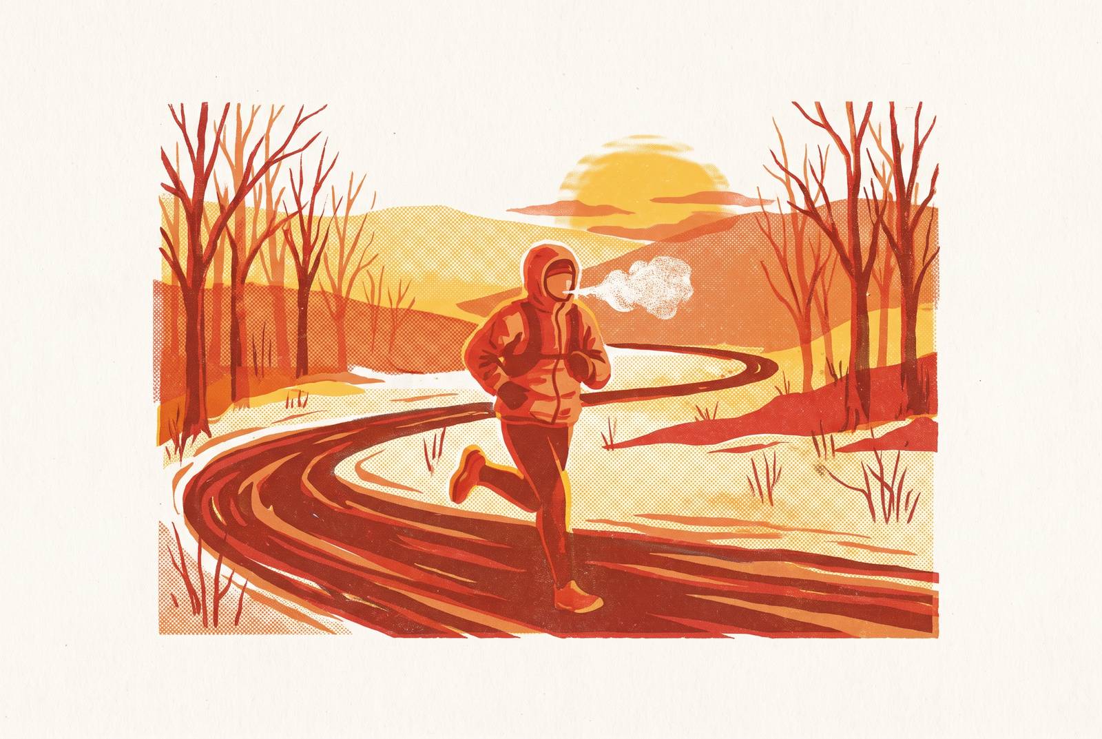 Cover illustration for “Running Through Winter for a Spring Marathon”