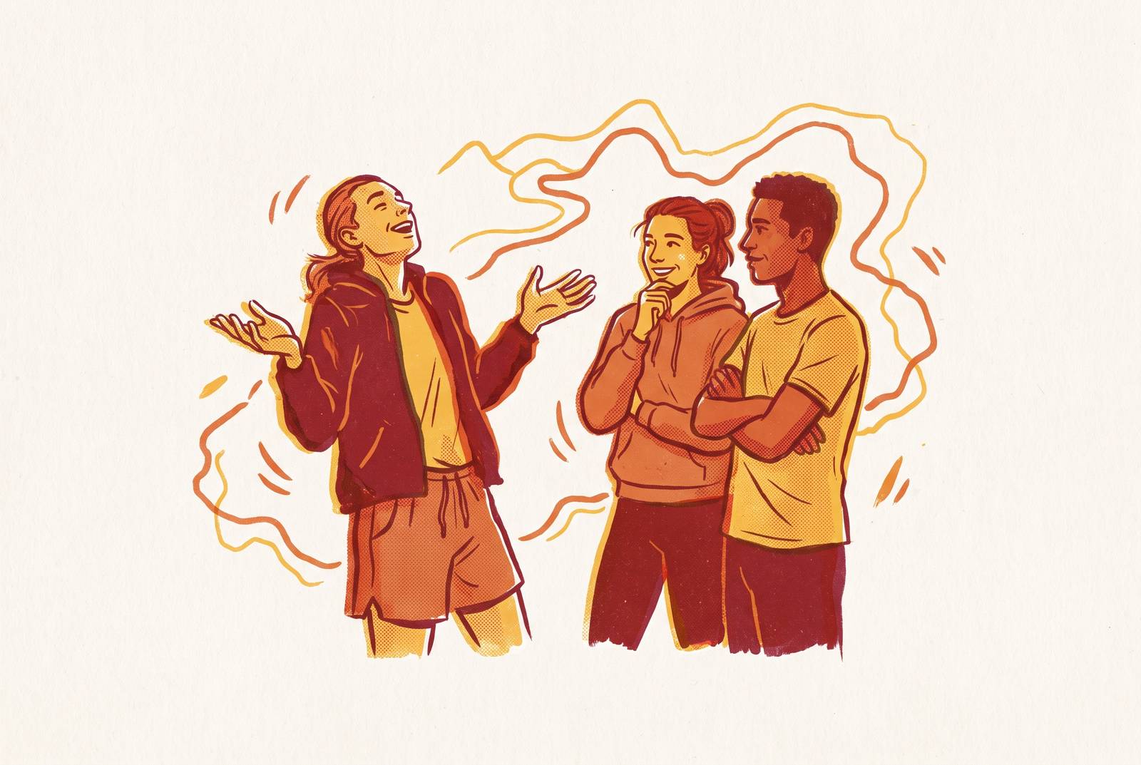 Cover illustration for “How Runners Talk About Their Races After the Fact”