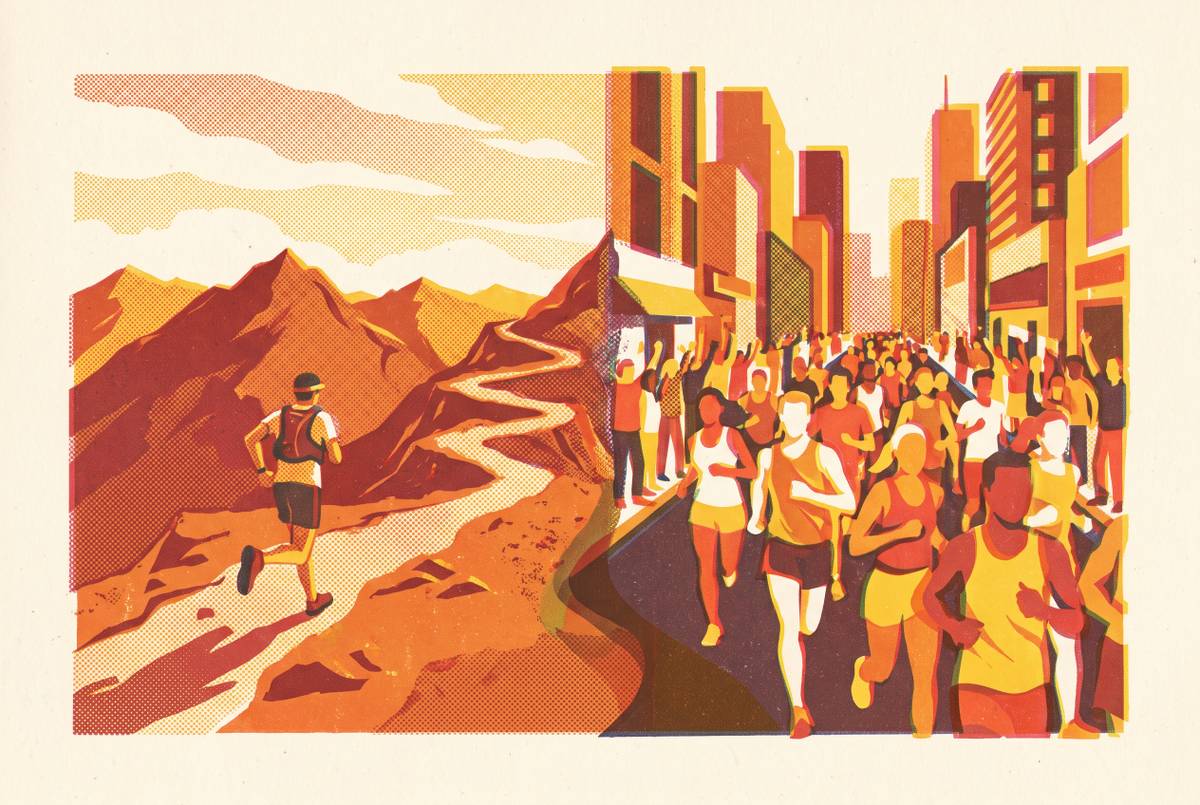 Cover illustration for “Ultra Running Culture vs Marathon Culture”