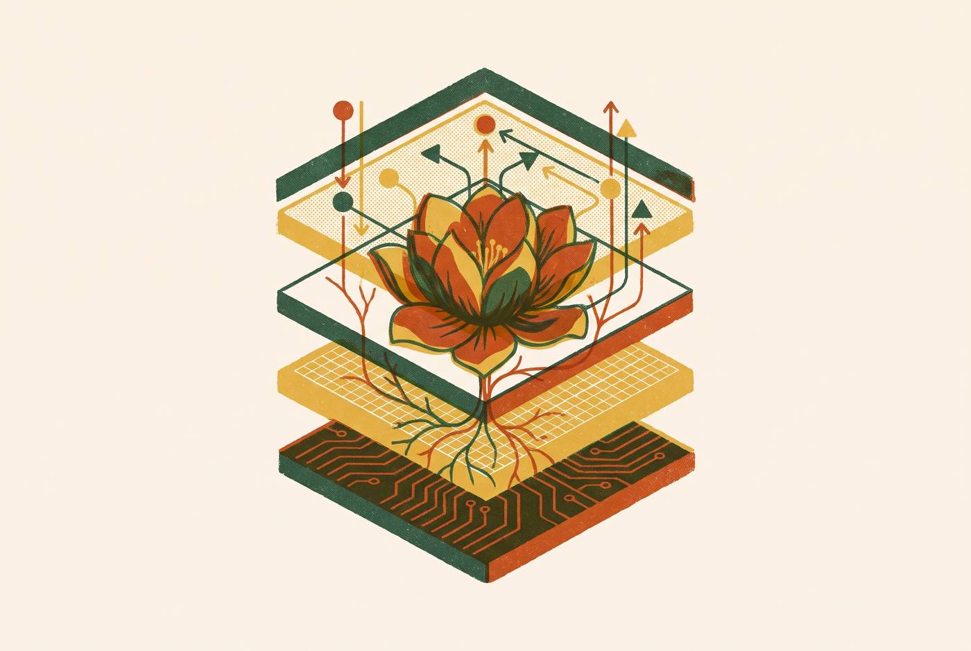 Cover illustration for “The Emerging Stack for Brand Context in Agentic Workflows and Where Bloom Sits in It”