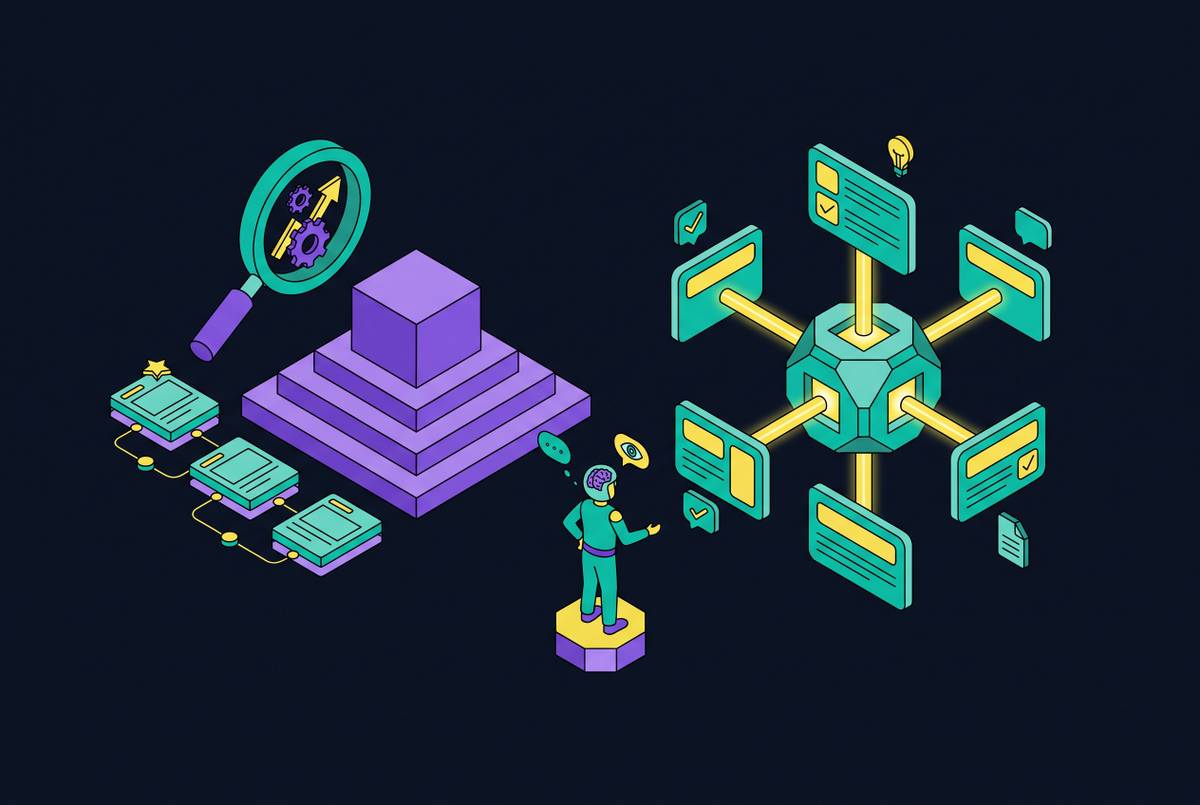 Cover illustration for “AEO vs SEO for Content Strategists”