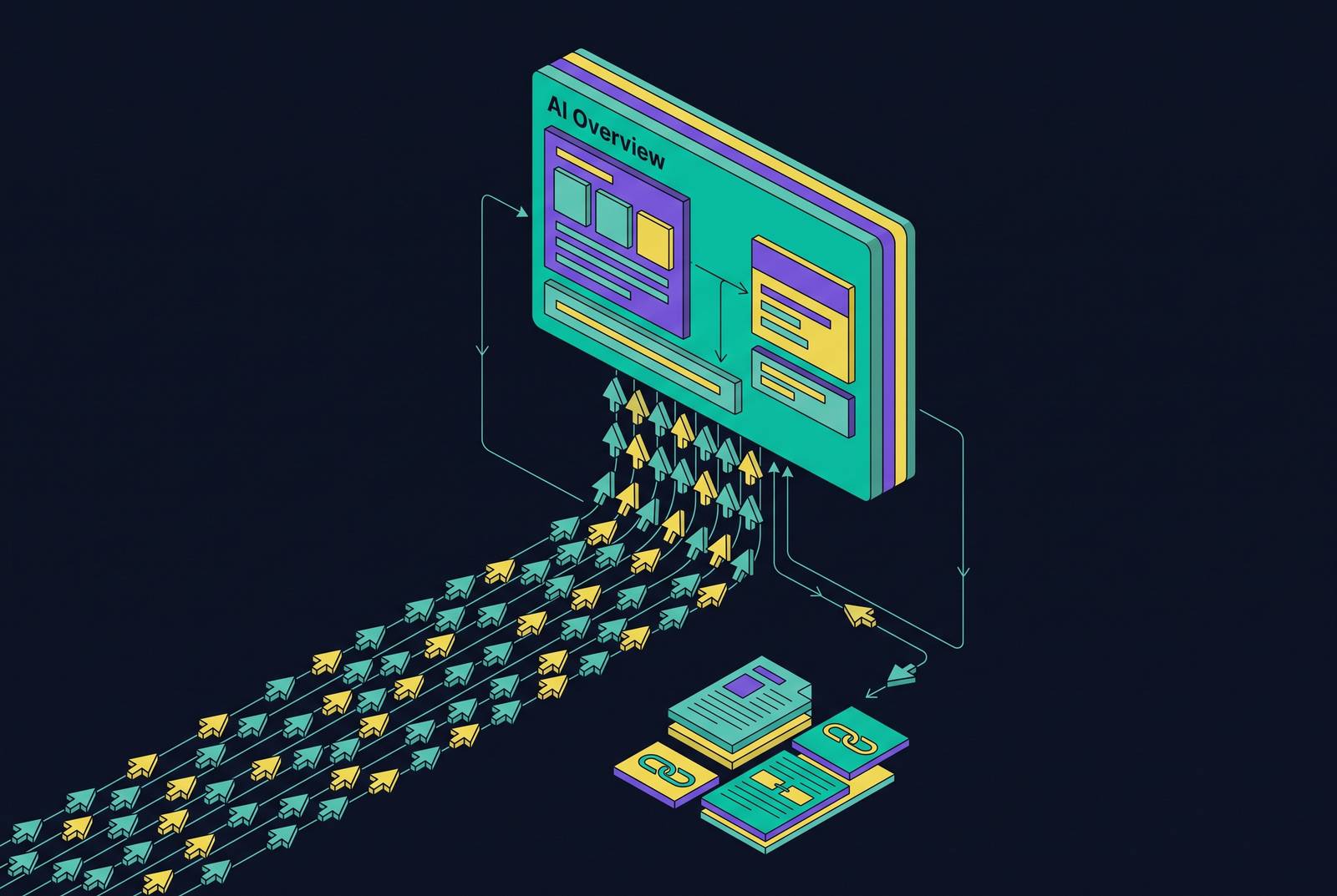 Cover illustration for “AI Overviews Impact on Organic Click-Through Rates”