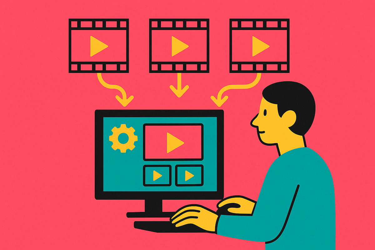Cover illustration for “Video Batching Workflow for a One-Person Team”