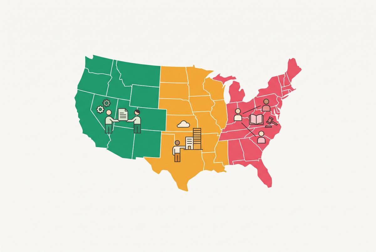 Cover illustration for “Workforce Localization Challenges When Expanding to New States”