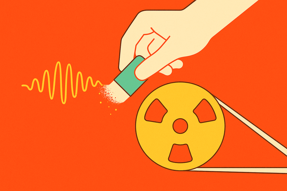 Cover illustration for “Removing Mistakes From Recordings Without Reshooting”