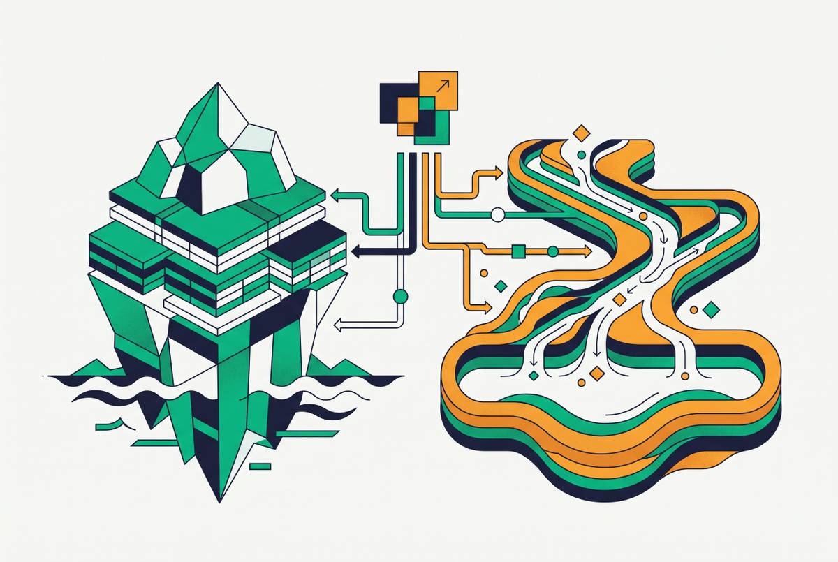 Cover illustration for “Apache Iceberg vs Delta Lake for SaaS Data Export Targets”