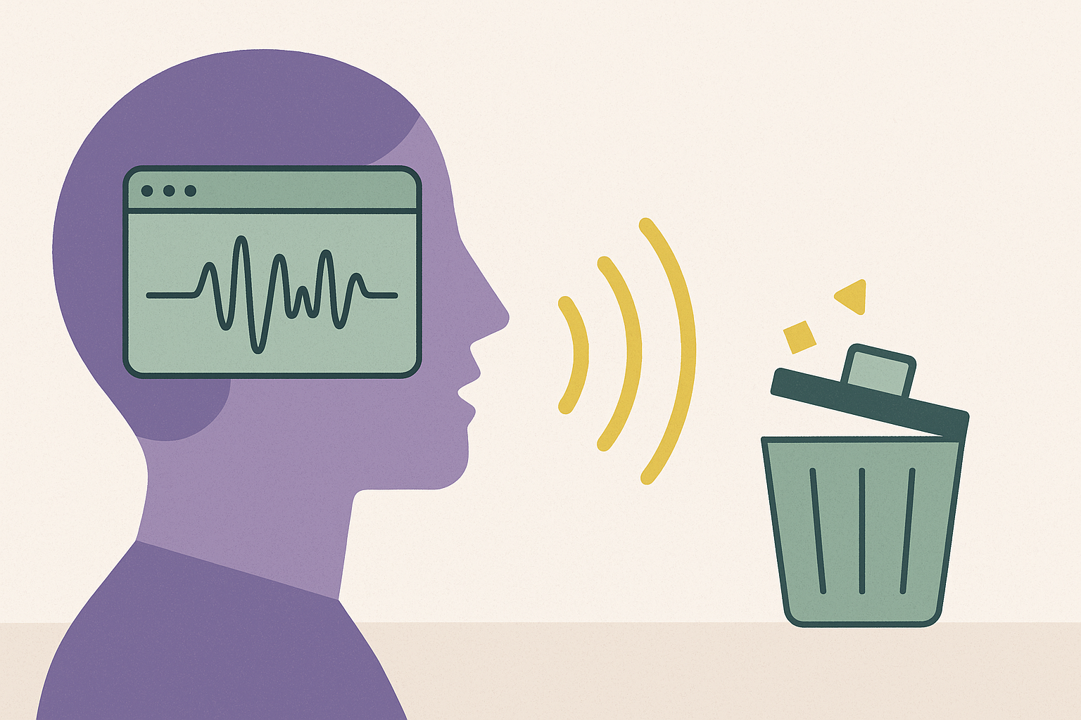 Cover illustration for “An On-Device Speech Pipeline That Discards Audio”