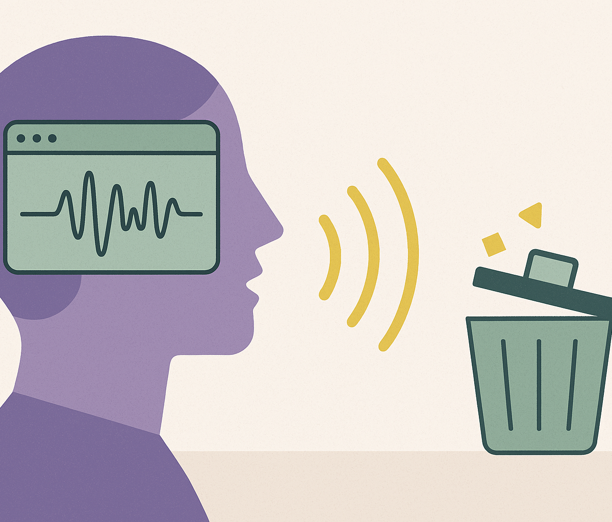 Cover illustration for “An On-Device Speech Pipeline That Discards Audio”