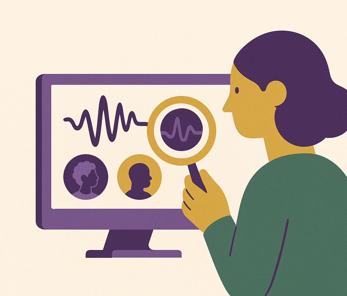 Cover illustration for “Auditing a Vocal Biomarker Model for Demographic Bias”