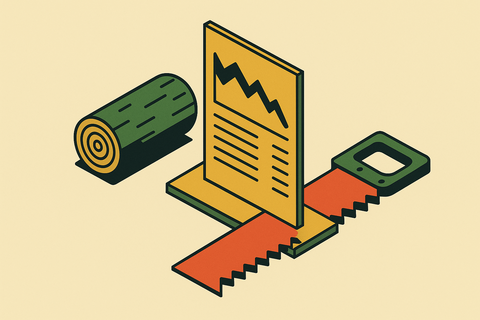 Cover illustration for “Cutting a Runaway Log Bill Without Going Blind”