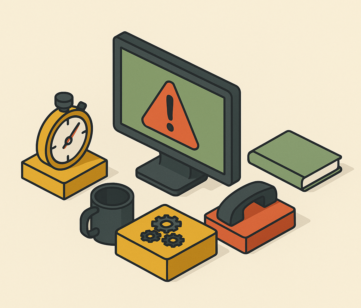 Cover illustration for “The First Thirty Minutes of a Production Incident”