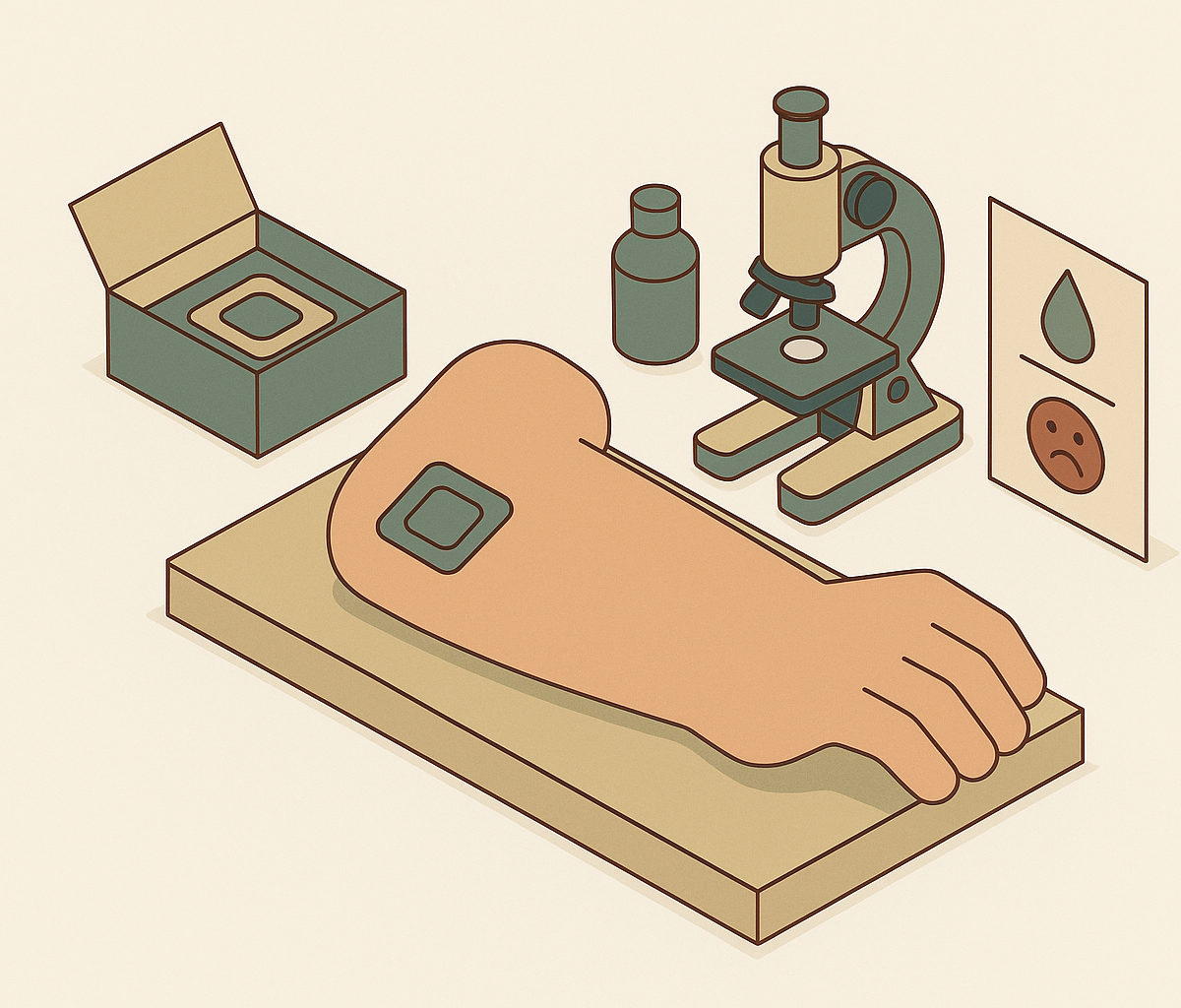 Cover illustration for “Adhesion and skin-irritation testing before a patch ships”