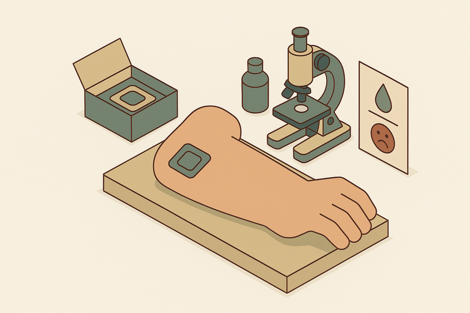 Cover illustration for “Adhesion and skin-irritation testing before a patch ships”