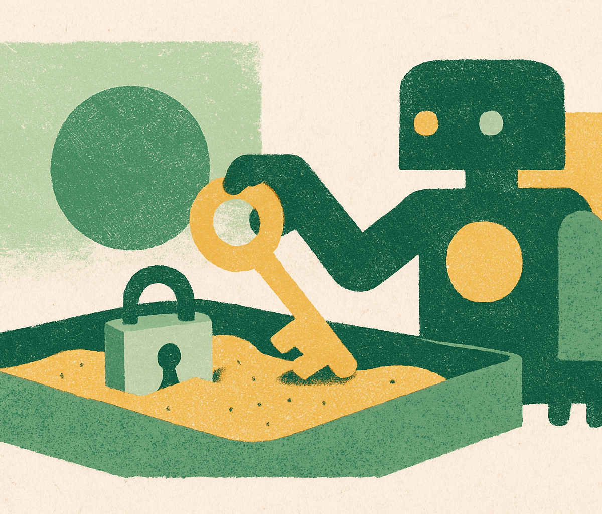 Cover illustration for “Secrets Management for AI Agent Sandbox Environments”