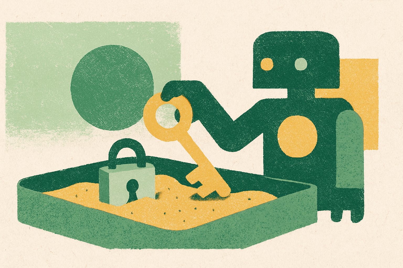 Cover illustration for “Secrets Management for AI Agent Sandbox Environments”