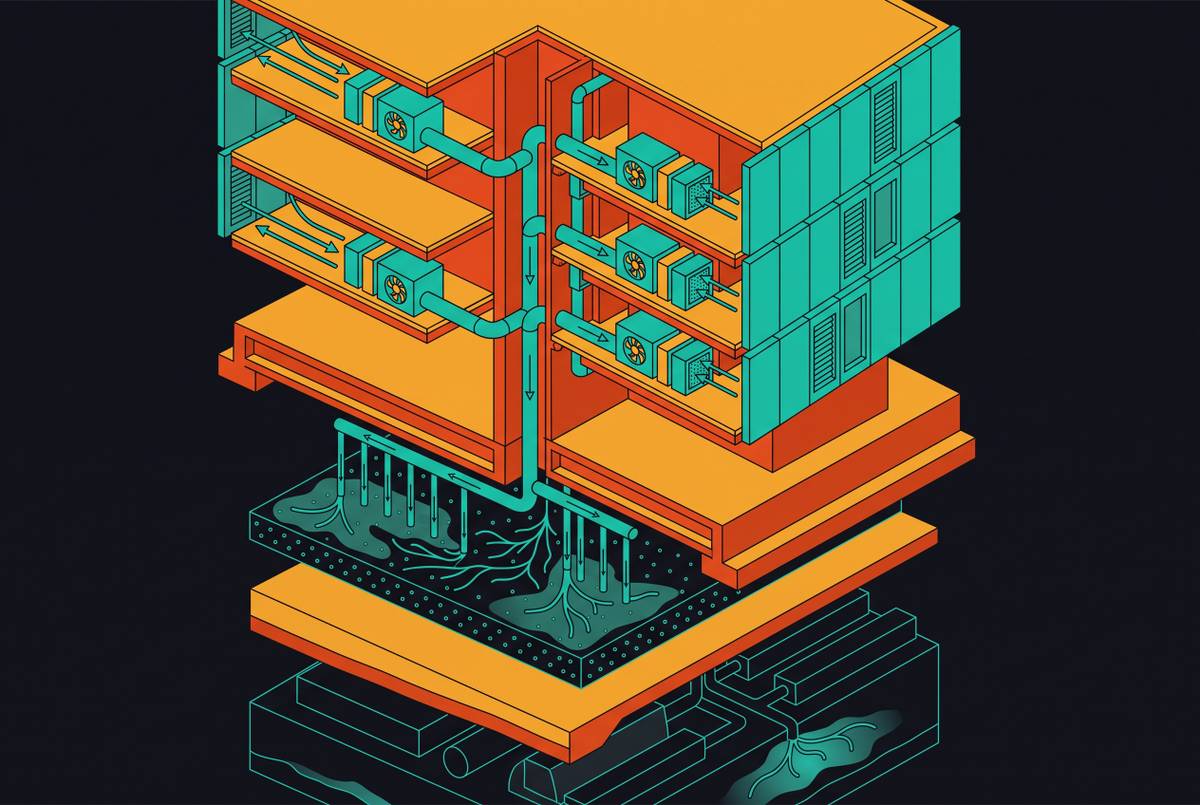 Cover illustration for “Carbon Removal and Sequestration in Building Design”