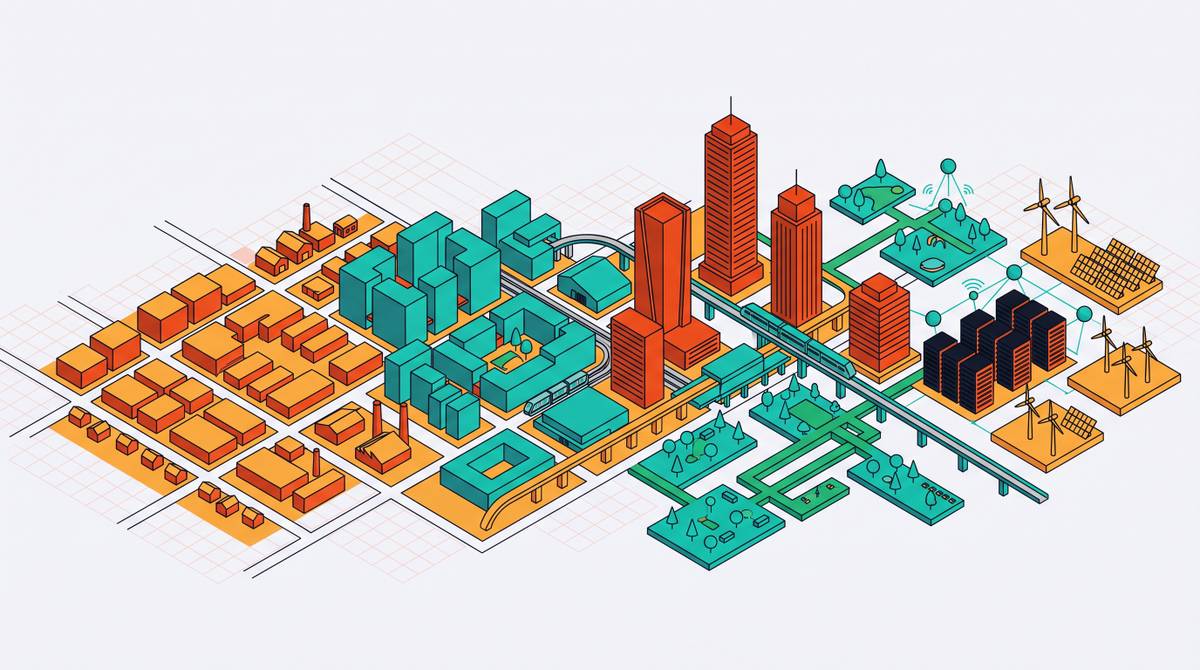 Cover illustration for “Evolution of Urbanism in the US and Major Trends”