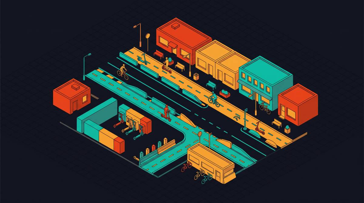 Cover illustration for “Micromobility Infrastructure Requirements for Cities”