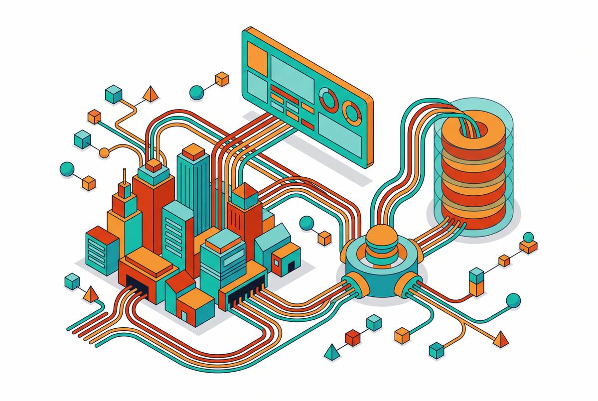 Cover illustration for “Urban Data Platforms and Open Data Standards for Smart Cities”