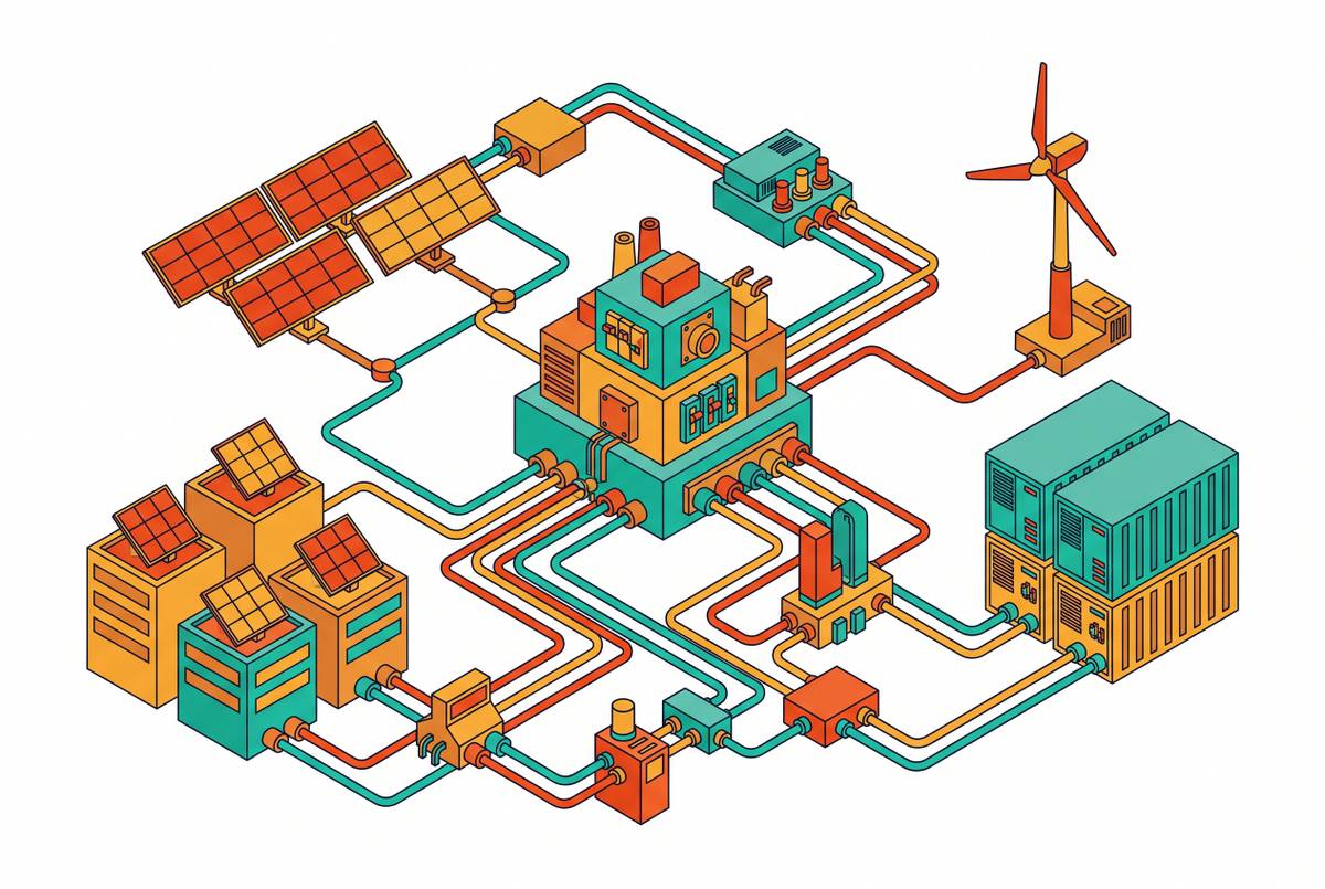 Cover illustration for “Distributed Energy Infrastructure Permitting and Interconnection”
