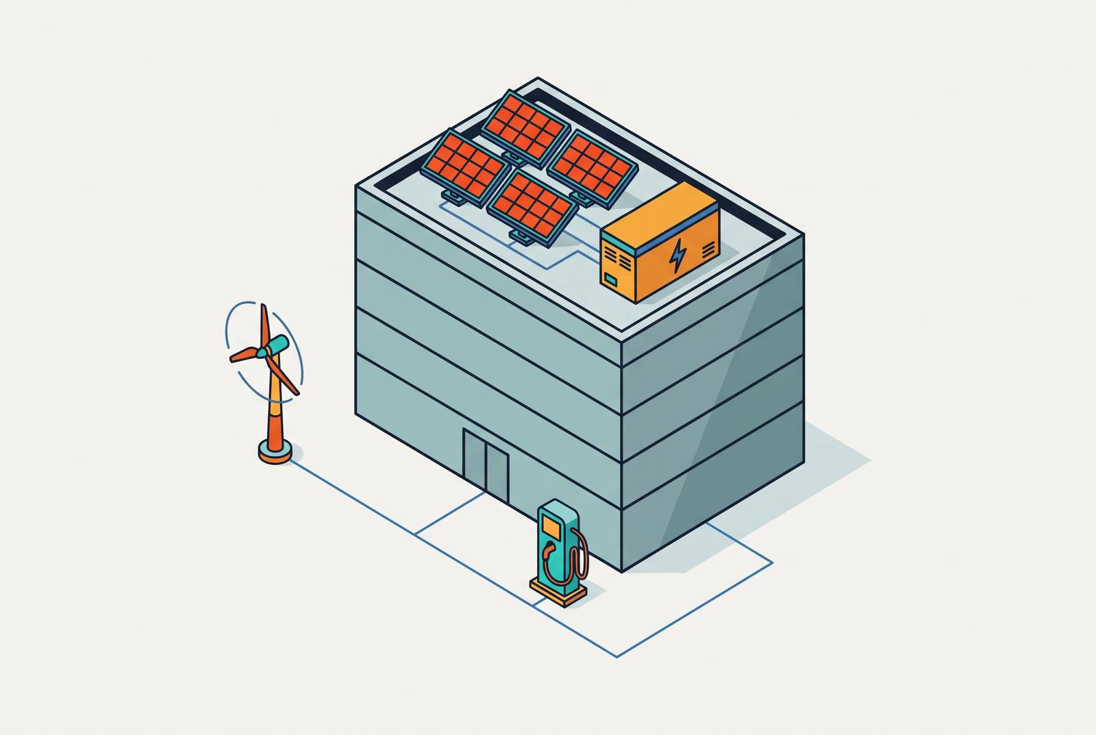 Cover illustration for “Distributed Energy Resources in Commercial Buildings”