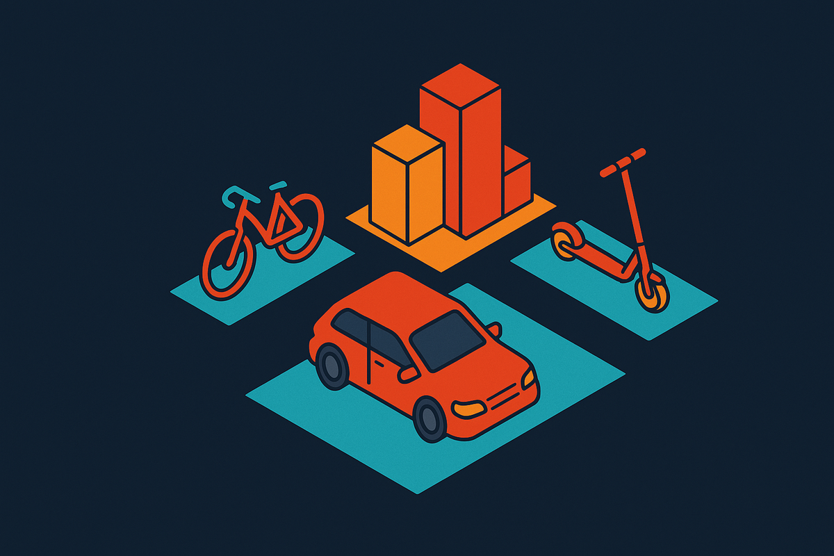 Cover illustration for “Micromobility Options in Major US Cities”