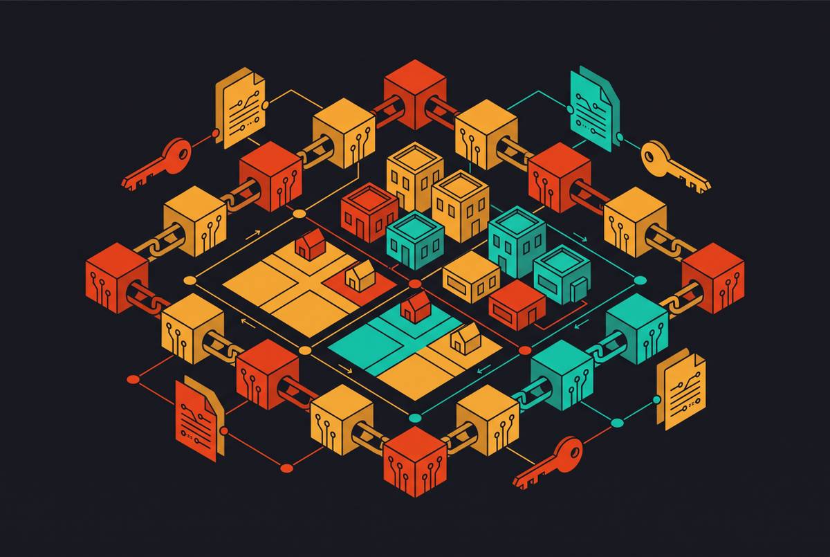 Cover illustration for “Blockchain Applications in Urban Property Registries”