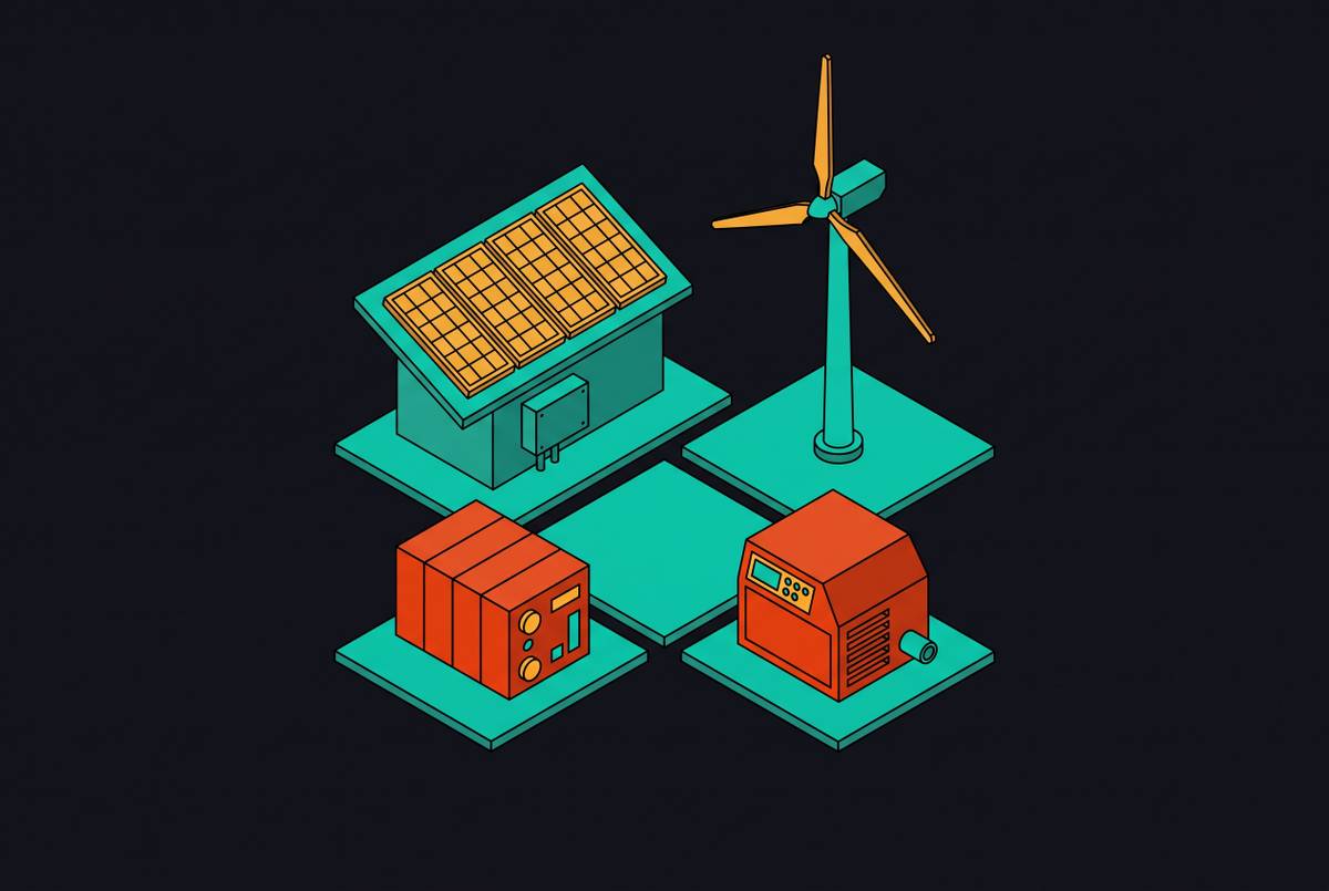 Cover illustration for “Distributed Energy Generation Technologies Compared”