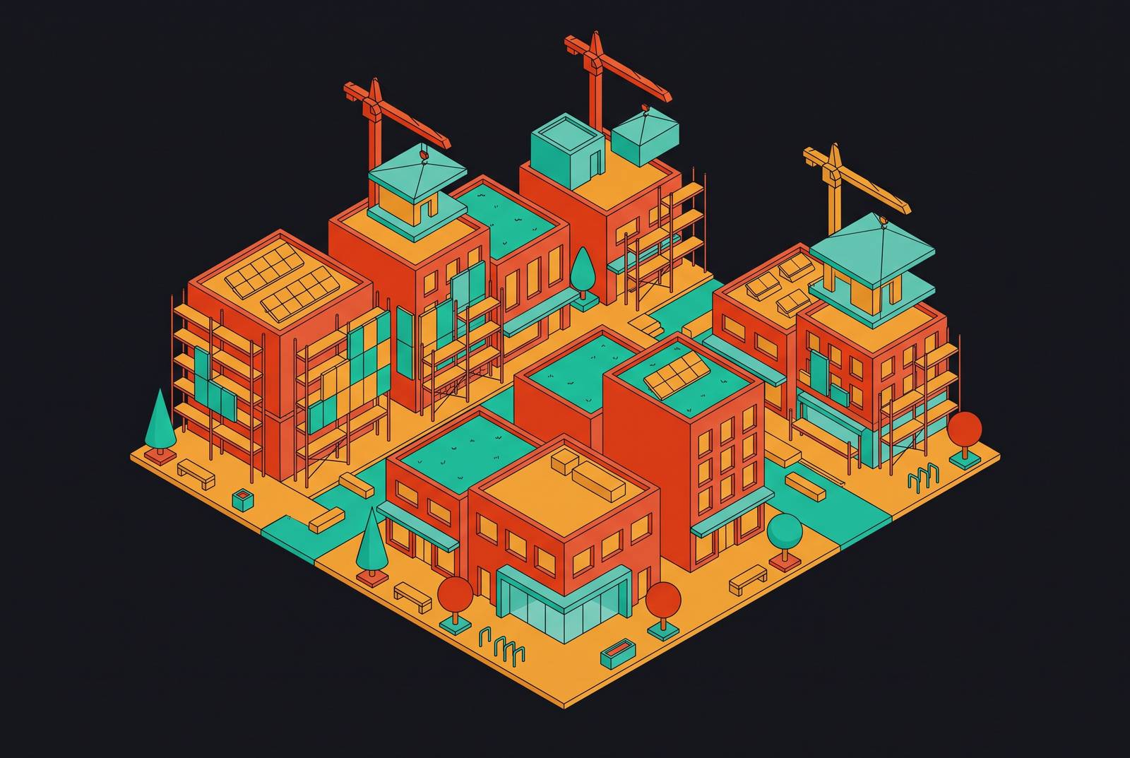 Cover illustration for “Urban Redevelopment Retrofitting of Commercial Districts”