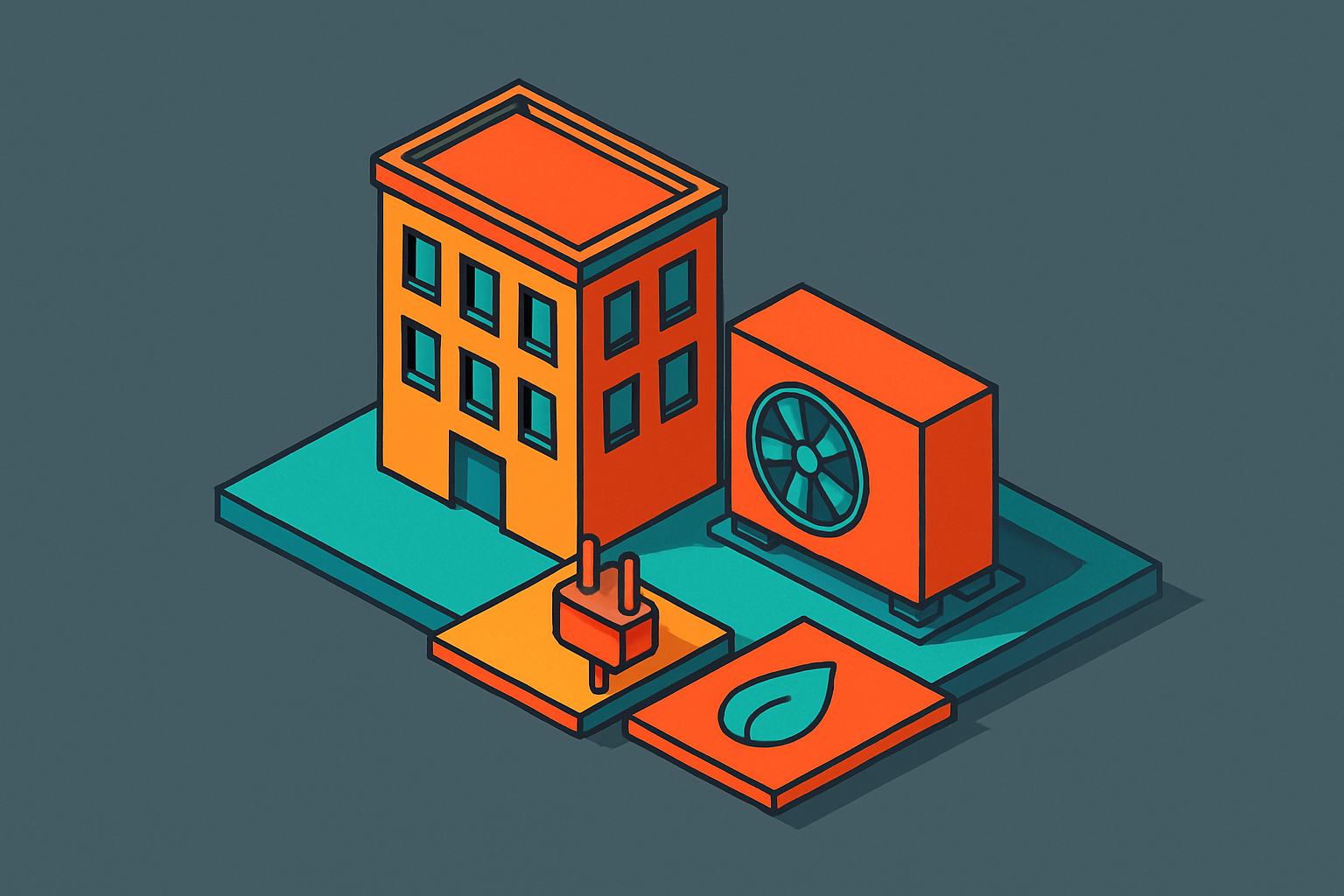 Cover illustration for “All-Electric Building Design and Heat Pump Specifications”
