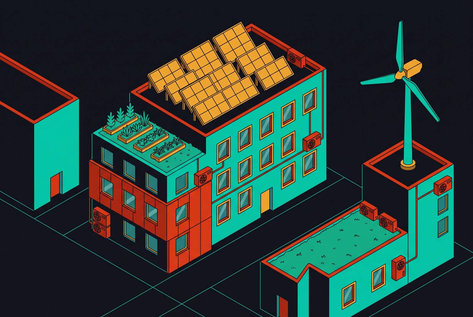 Cover illustration for “Urban Retrofitting for Sustainability Goals”
