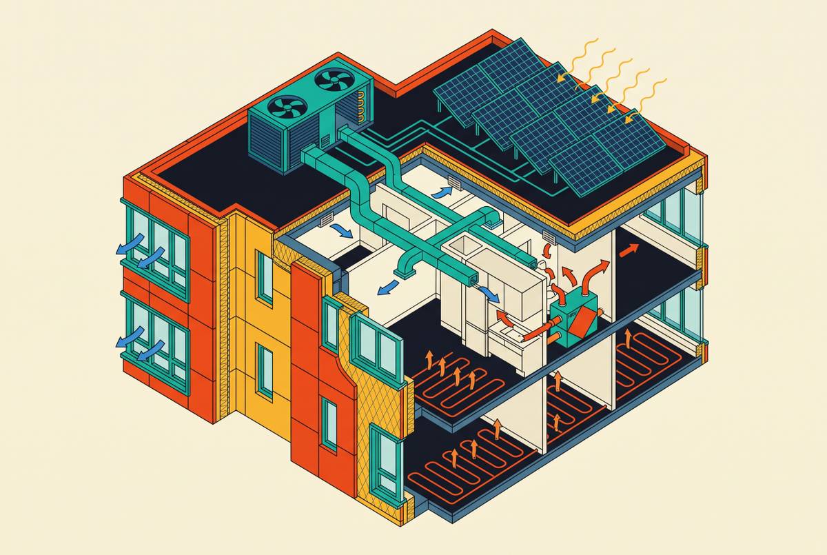 Cover illustration for “Deep Energy Retrofits in Multifamily Housing”