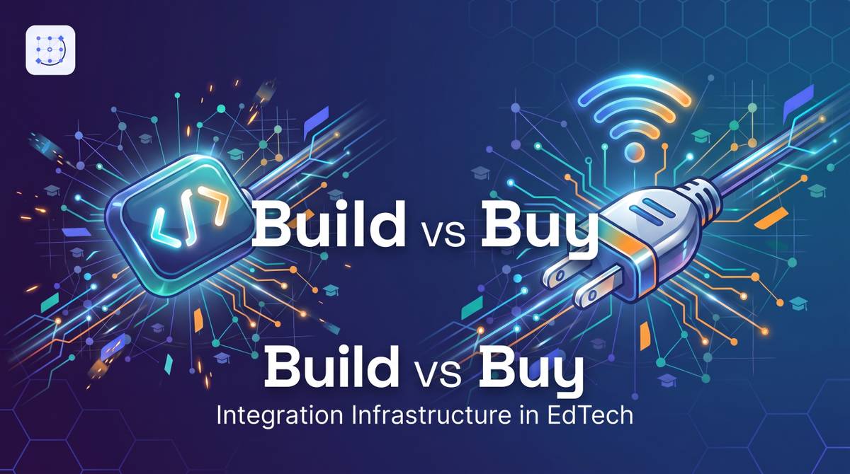 Cover illustration for “Build vs Buy Integration Infrastructure in EdTech”