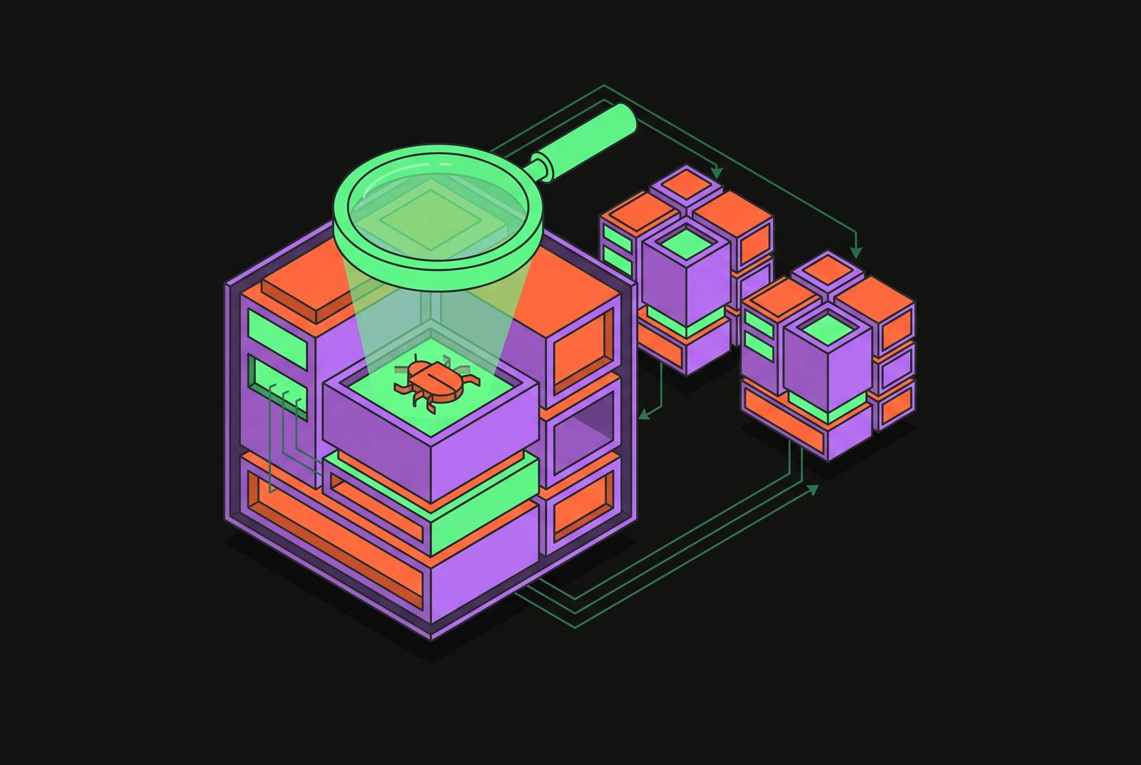 Cover illustration for “Environment Reproducibility for Debugging Agent Failures”