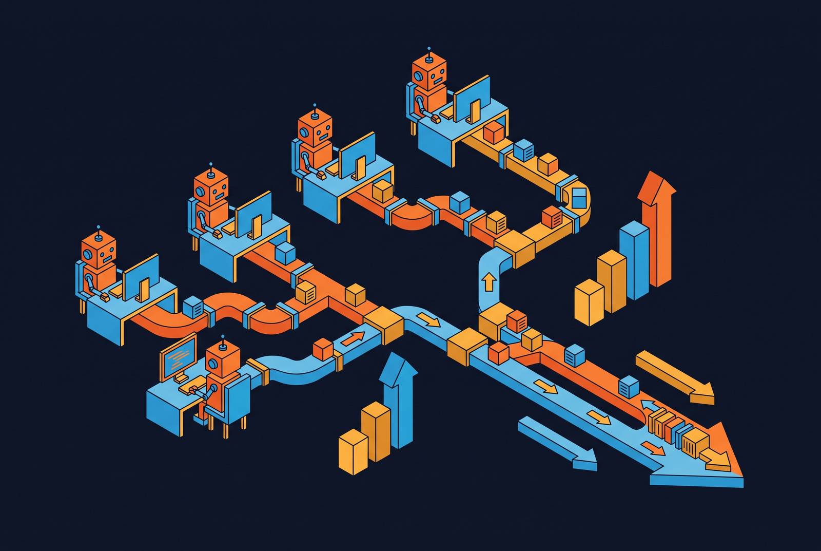 Cover illustration for “Engineering Throughput Metrics When Coding Agents Share the Workload”