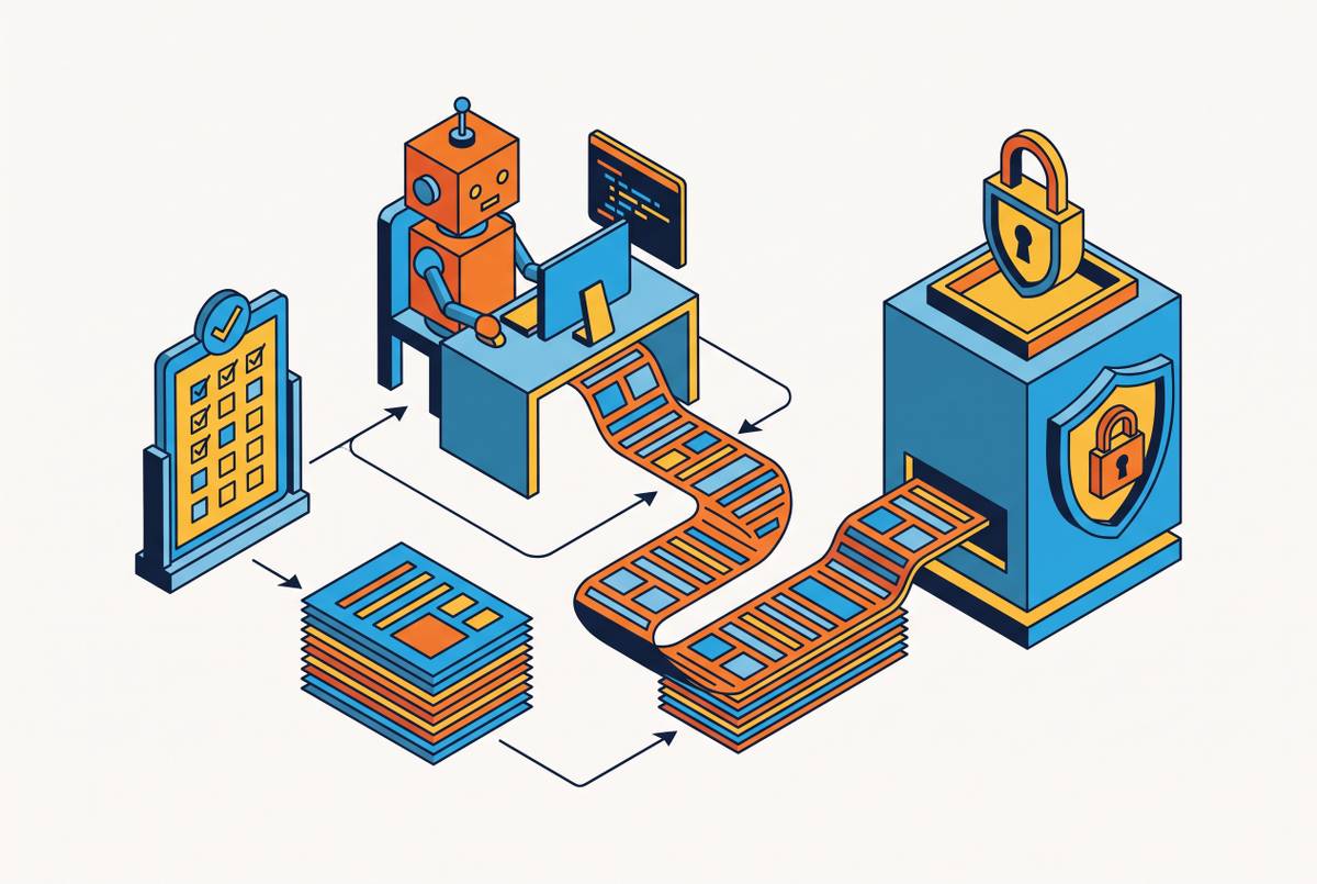Cover illustration for “Compliance Audit Logs for Coding Agents in SOC 2 Environments”