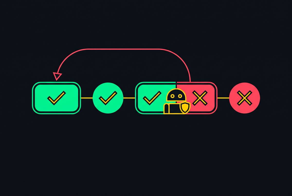 Cover illustration for “Workflow Regression Testing After AI Agent Security Changes”