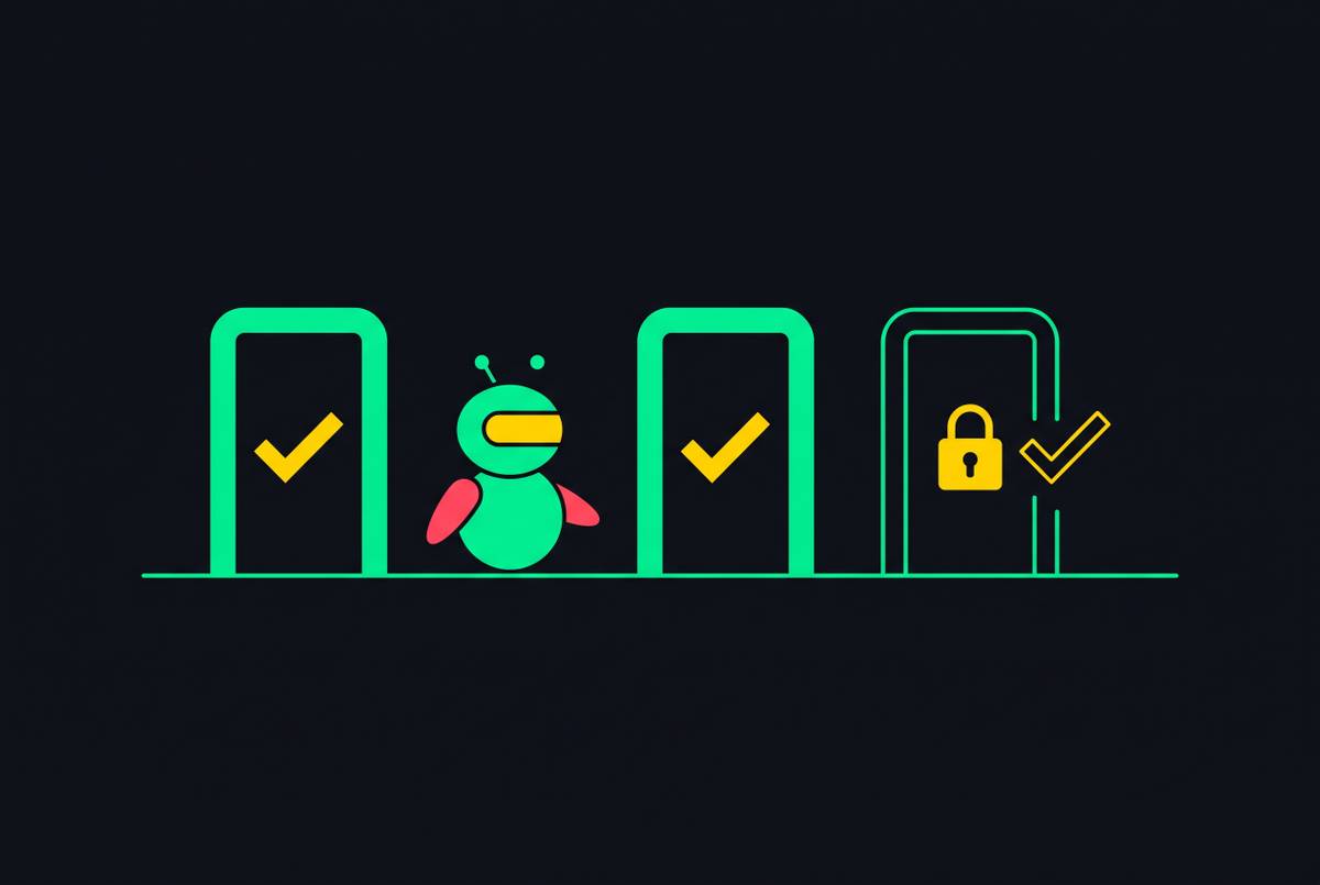 Cover illustration for “Security Release Gates for AI Agent Deployments”