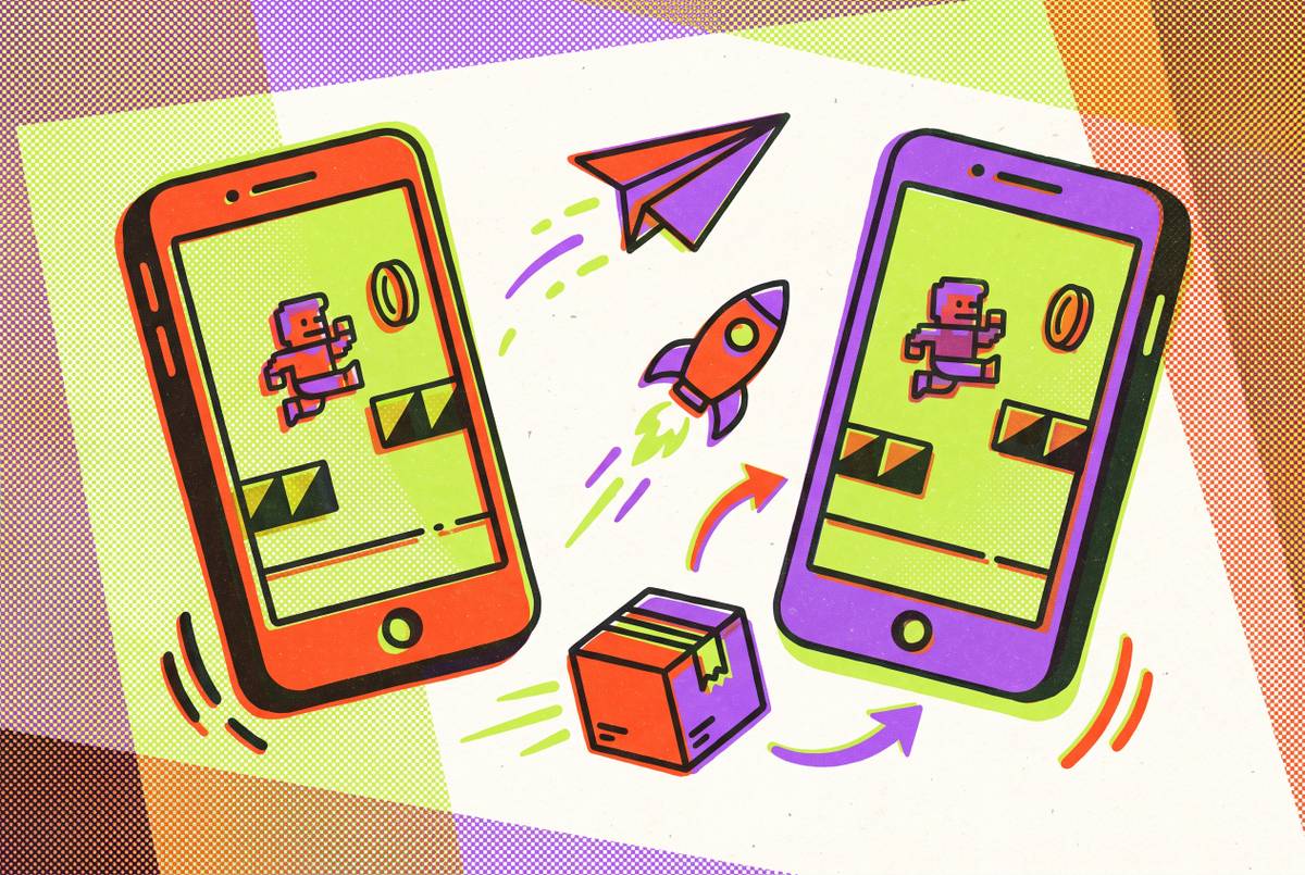 Cover illustration for “Defold vs Godot for Lightweight 2D Mobile Game Shipping”