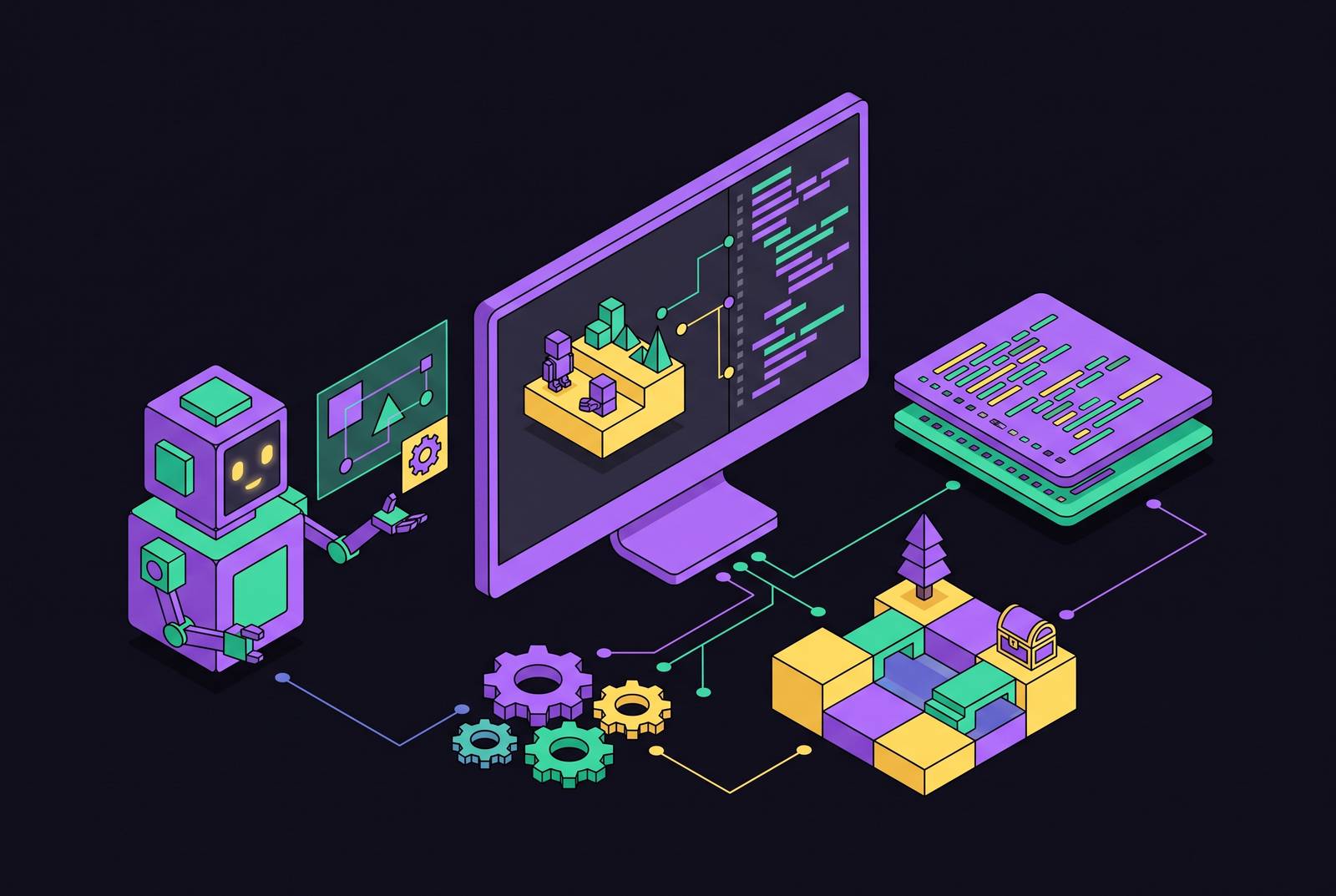 Cover illustration for “AI Coding Assistants for GDScript in Godot Projects”