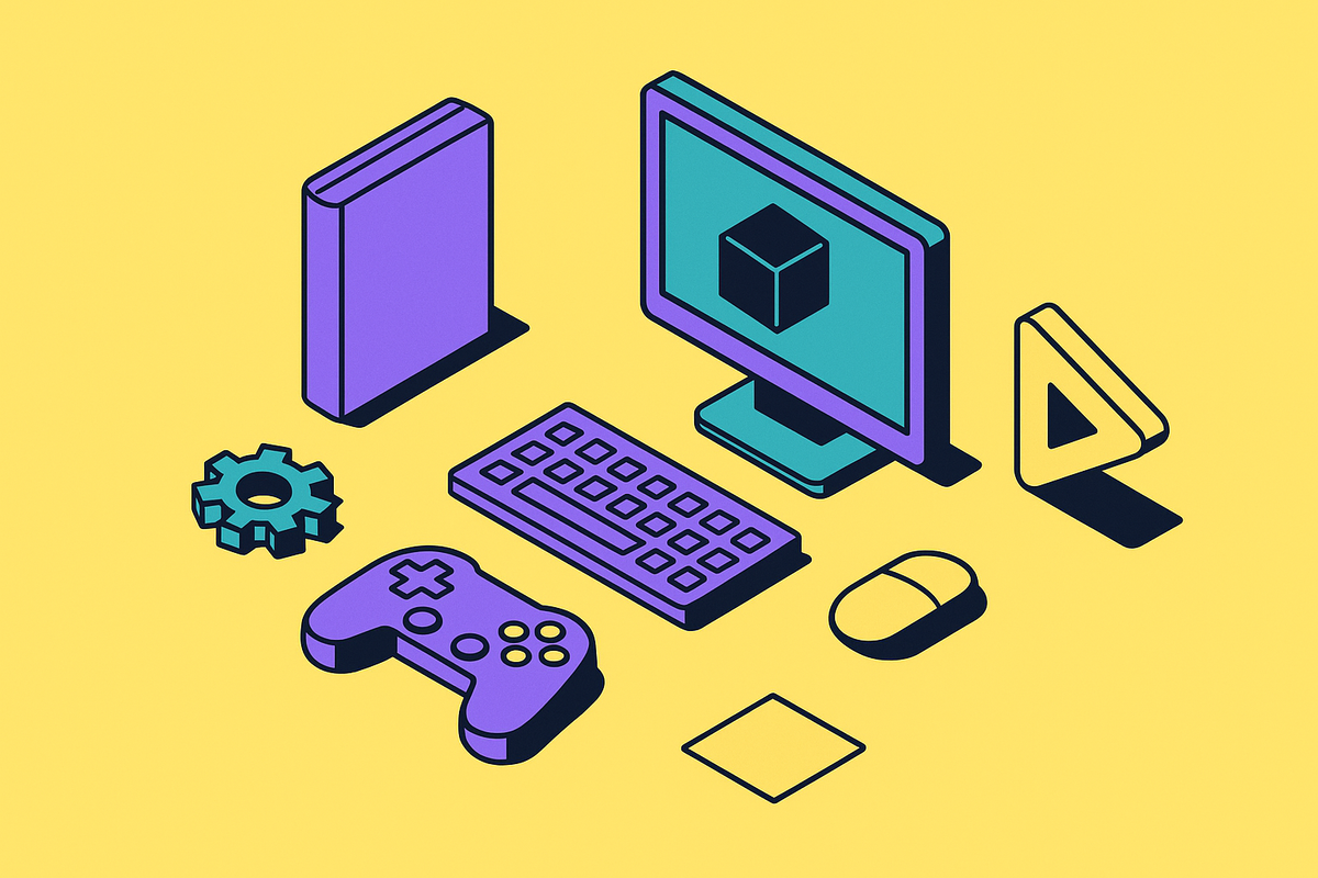 Cover illustration for “Game Engines for Absolute Beginners With No Programming Background”