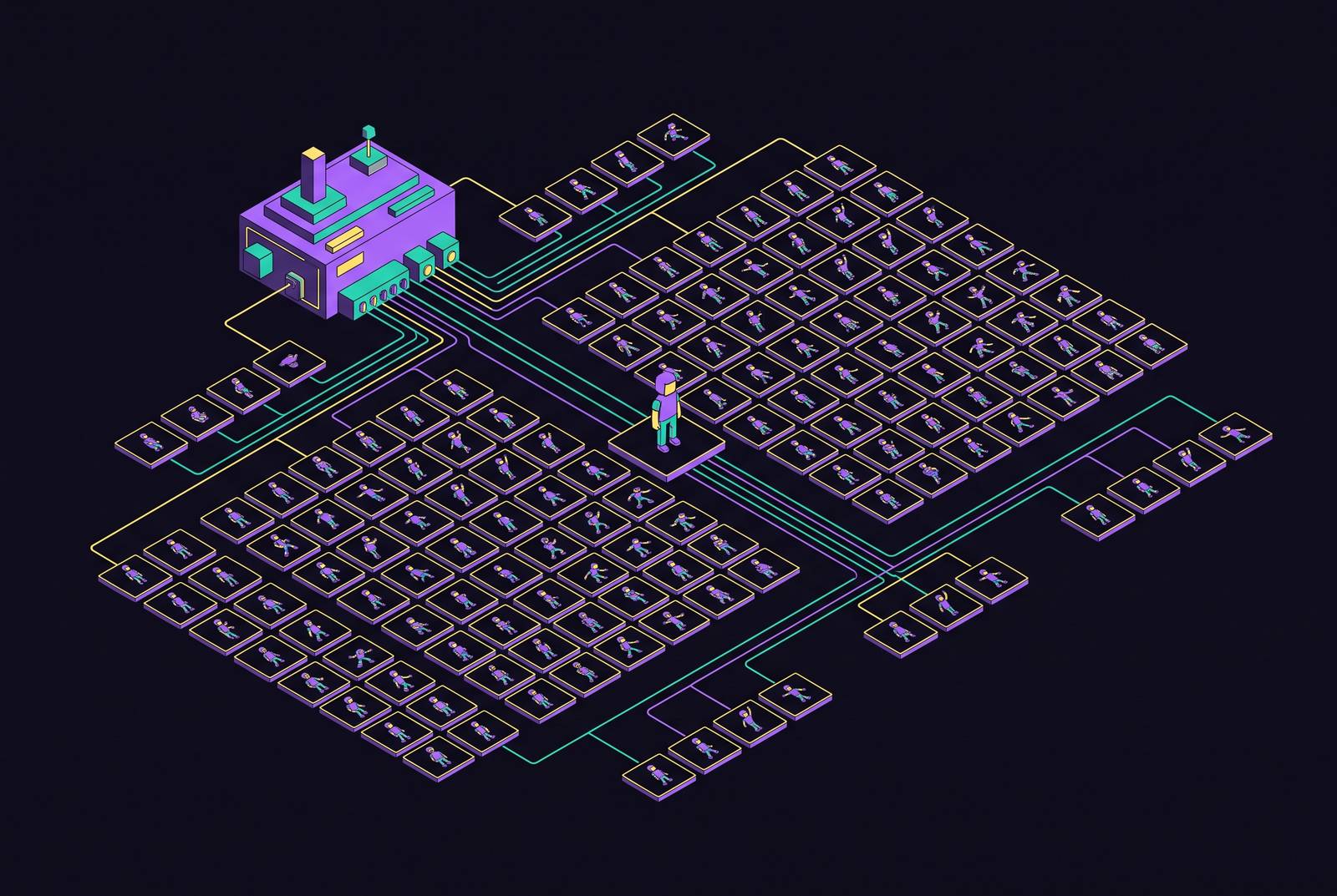 Cover illustration for “Generating Consistent 2D Character Sprites With AI Across an Entire Game”